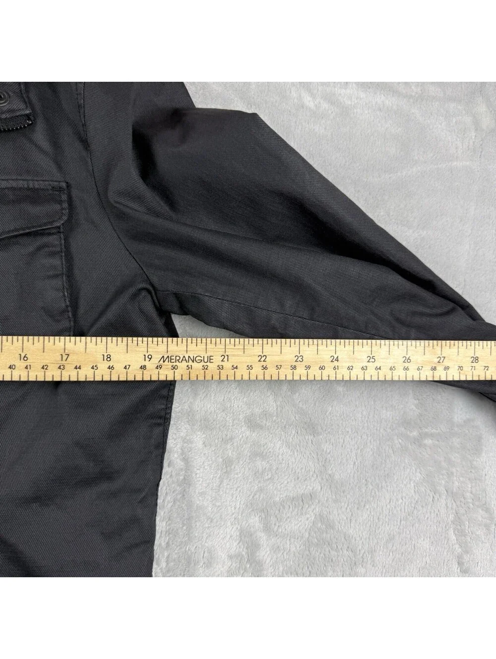 Uniqlo Coated Cloth Men’s Large Black Waxed Cotton Utility Field Jacket Military
